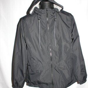American Outback Men's XL Black Zip Up Hooded Lightweight Windbreaker Jacket